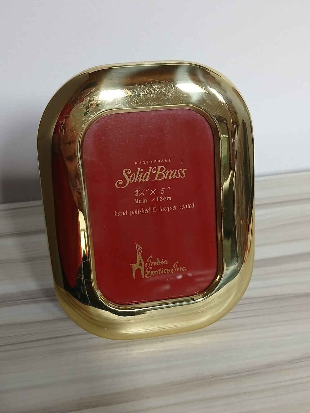 Vintage Solid Brass Picture Frame 3.5" x 5" Hollywood Regency
